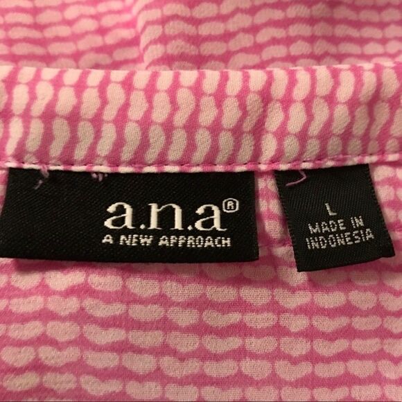 a.n.a. Long Sleeve Sheer Pink Tunic Sz L - Picture 5 of 7